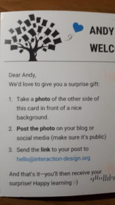 Interaction Design Foundation Postcard (back)