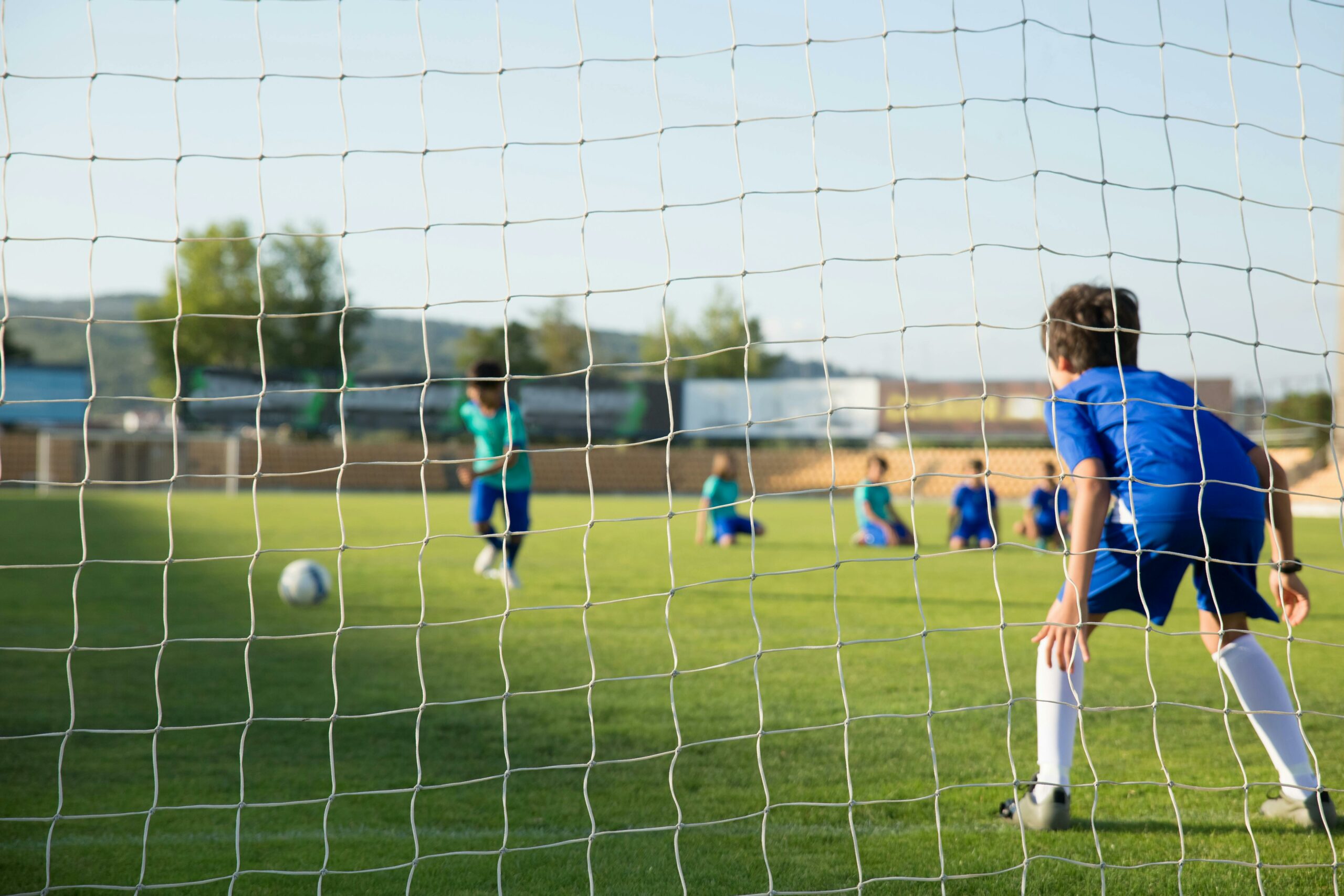 Children playing football